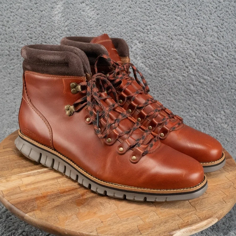 Cole Haan ZeroGrand Mens Size 11 Leather Brown #C30405 Hiker Boots Waterproof